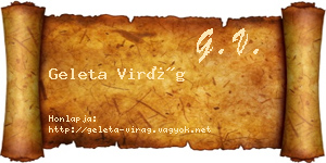 Geleta Virág névjegykártya